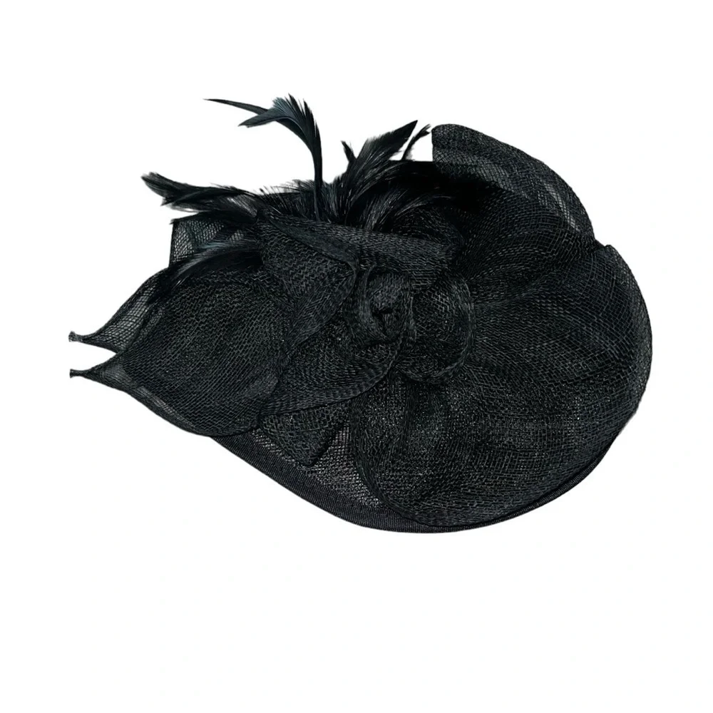 NWOT Black Color Fascinator Hat for Women Tea Party Wedding Kenturky Derby Hat